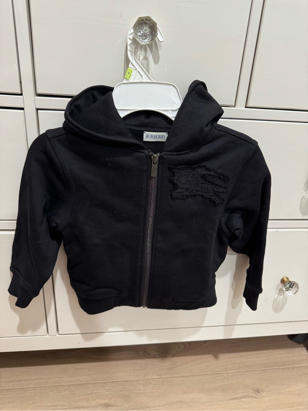 Burberry Kids Black Hooded Zip Sweatshirt